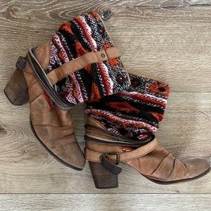 Steve Madden Tolteca Cognac Leather Southwest Mid-Calf Boots